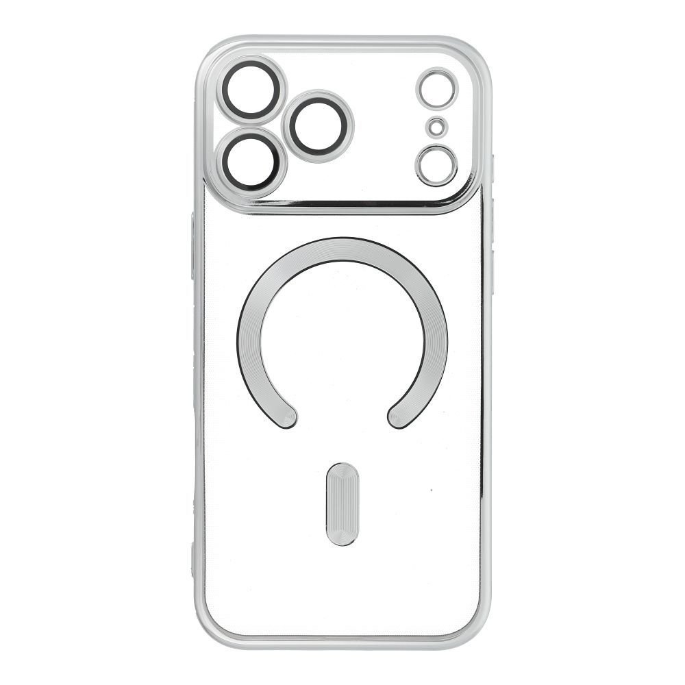 Case for iPhone 17 Pro Max / 18 Pro Max (low camera edge) Electro Mag Cover compatible with MagSafe silver