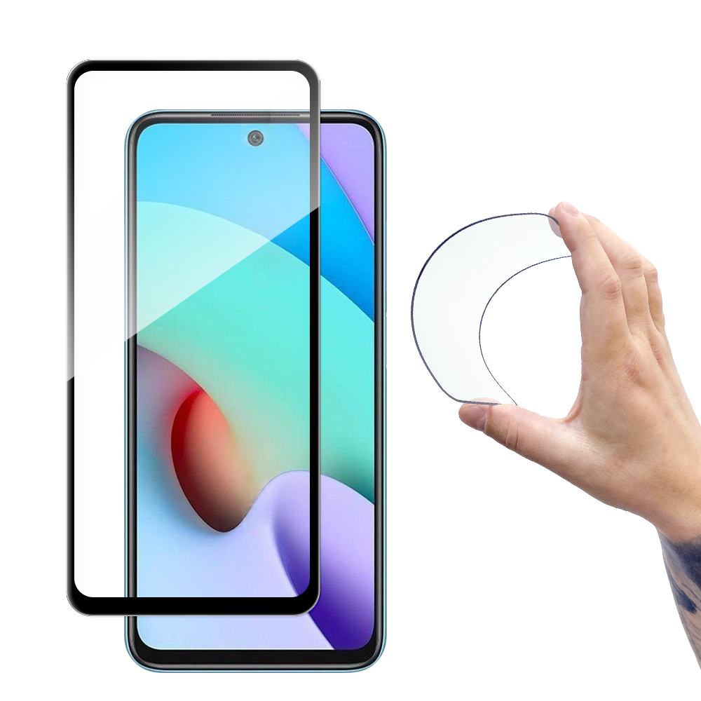 Wozinsky Full Cover Flexi Nano стеклянная плёнка закалённое стекло с рамкой Xiaomi Redmi 10 чёрный