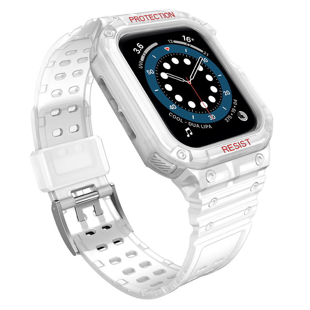 Protect Strap Ремешок для Apple Watch 38/40/41mm с бронированным чехлом - прозрачный