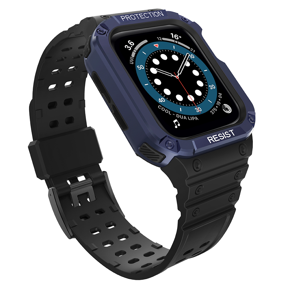 Aizsargājošā laikpulksteņa siksna Apple Watch 42/44/45mm – korpusa aizsardzības siksna – melna, zila
