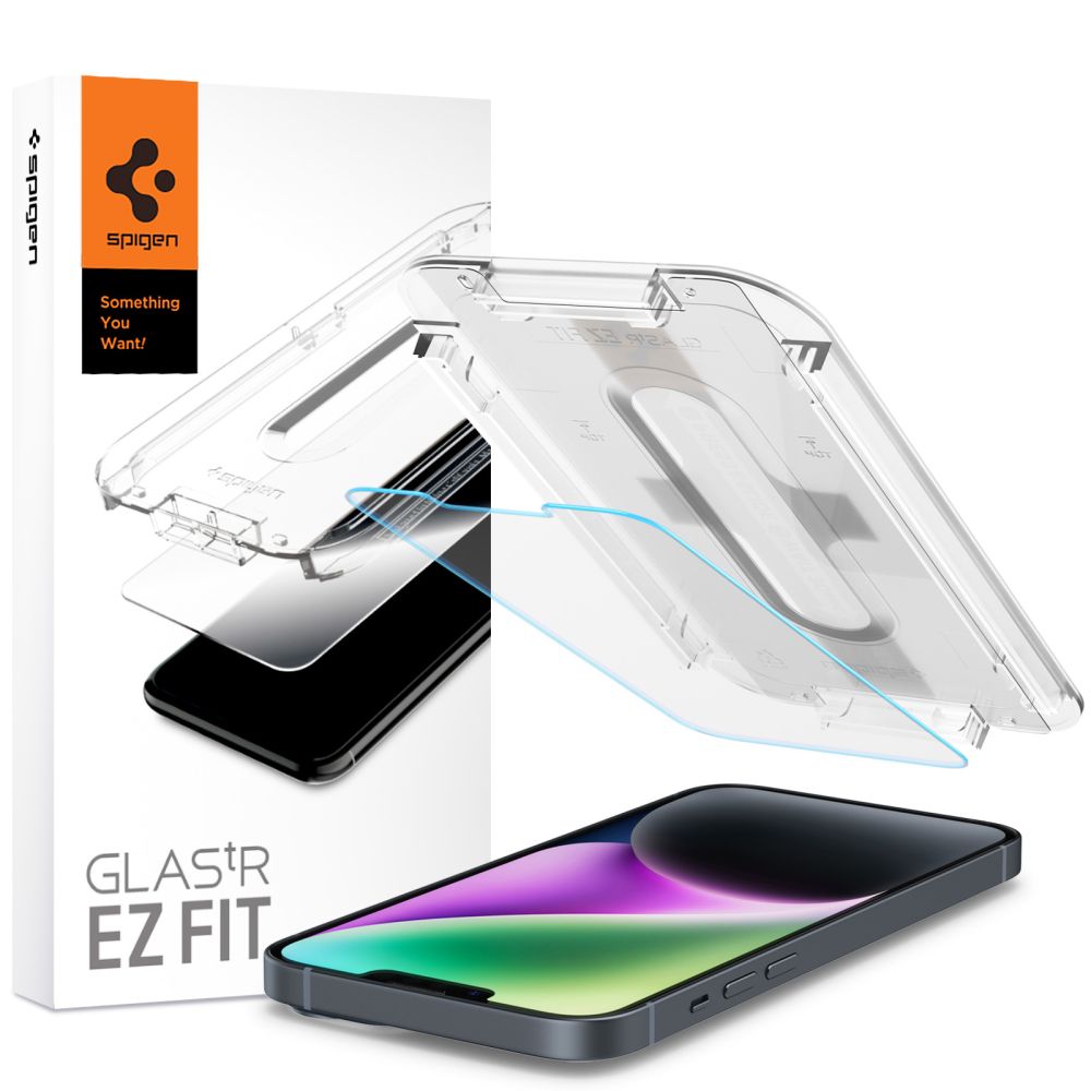 Spigen Glas.tR EZ Fit rūdītais stikls iPhone 13 / 13 Pro / 14 / 16e