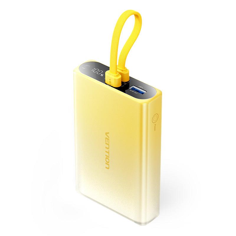 Vention FHZY0 10000mAh 22.5W portatīvais lādētājs USB dzeltens