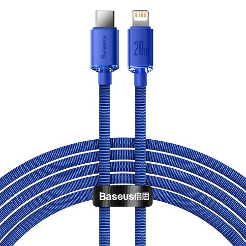 USB kabelis Baseus Crystal Shine mBlue Type-C / Lightning 200cm (līdz 20W)