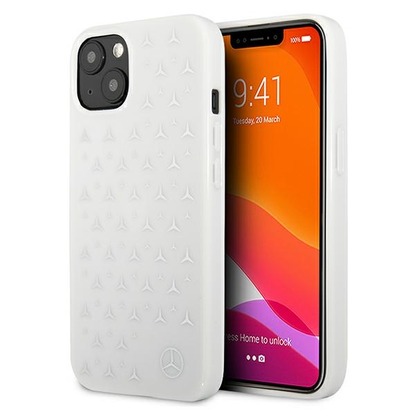 Mercedes Silver Stars Pattern чехол для iPhone 13 - белый
