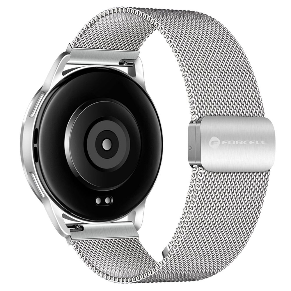 FORCELL F-DESIGN FS11 magnētiskā nerūsējošā tērauda siksniņa SAMSUNG pulkstenim 20 mm sudraba