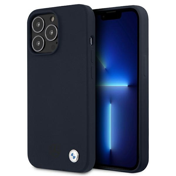 BMW Silicone Signature viedtālruņa apvalks iPhone 13 Pro Max 6.7" - tumši zils
