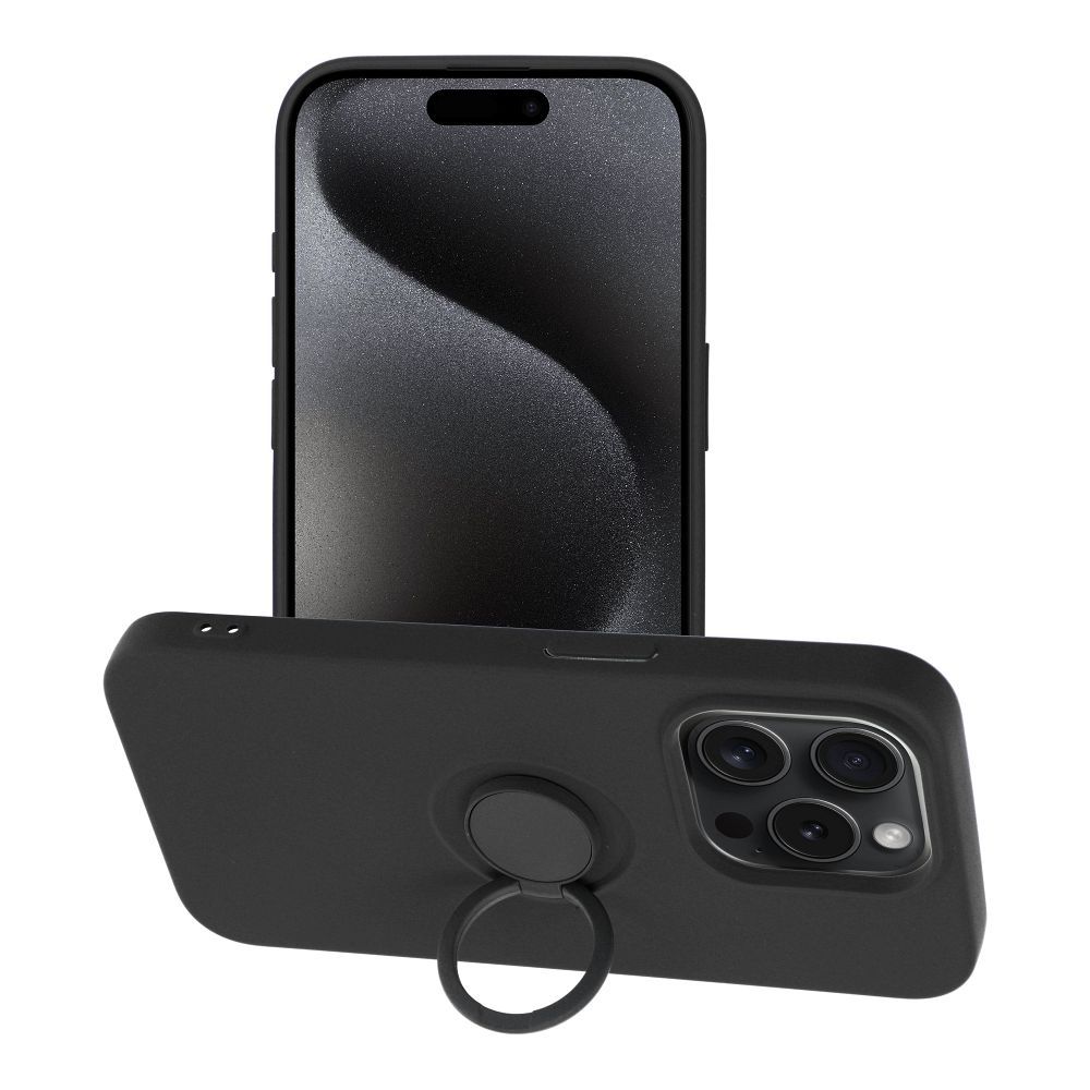 SILIKONA GREDZENS viedtālruņa apvalks IPHONE 15 Pro melns