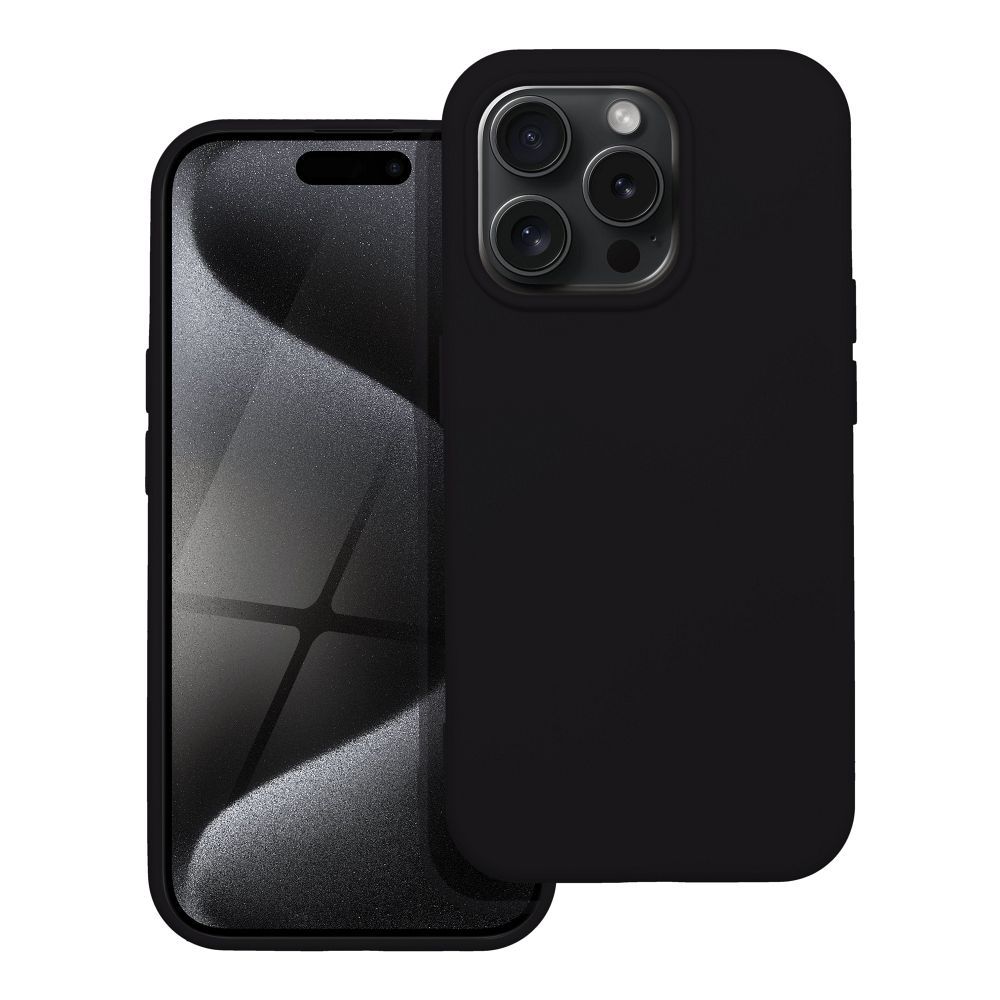 Silikona viedtālruņa apvalks IPHONE 15 Pro - melns