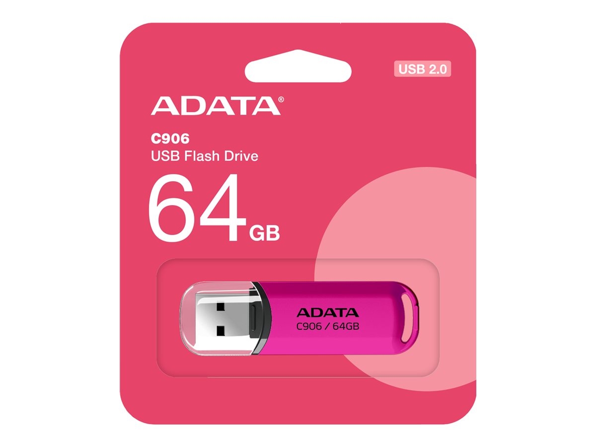 ADATA 64GB USB zibatmiņa Classic C906 rozā