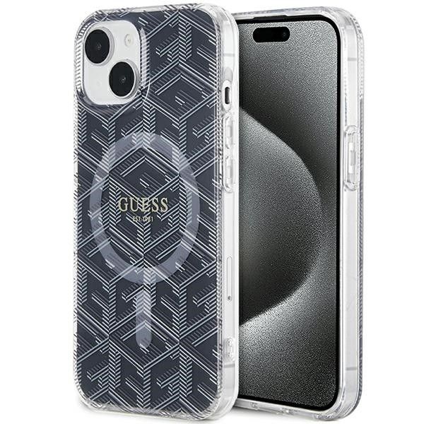 Guess IML GCube Magnētiskais apvalks iPhone 15 Plus / 14 Plus - melns