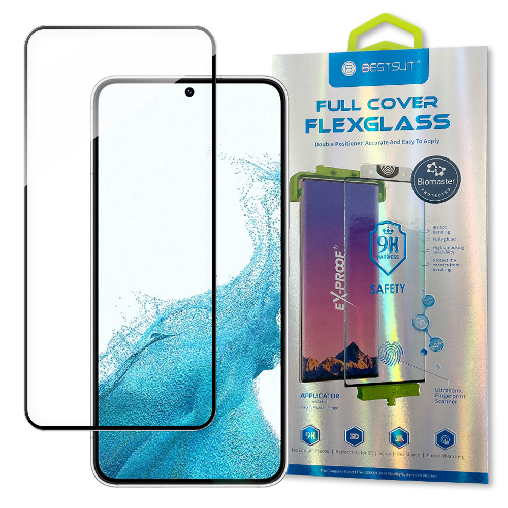 Bestsuit 3D Edge Nano Flexi Glass плёнка на весь экран закалённое стекло с рамкой для Samsung Galaxy S22 прозрачный