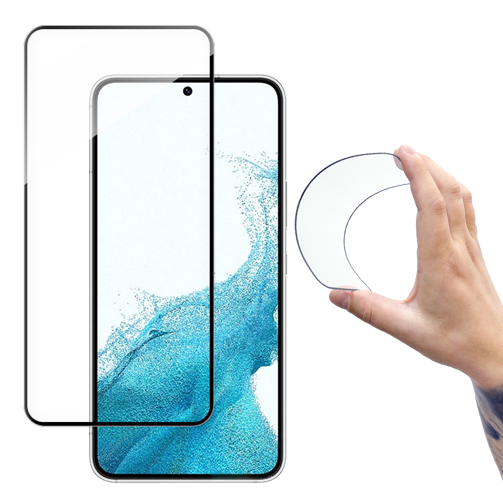Wozinsky Full Cover Flexi Nano стеклянная плёнка закалённое стекло с рамкой для Samsung Galaxy S22+ (S22 Plus) прозрачный