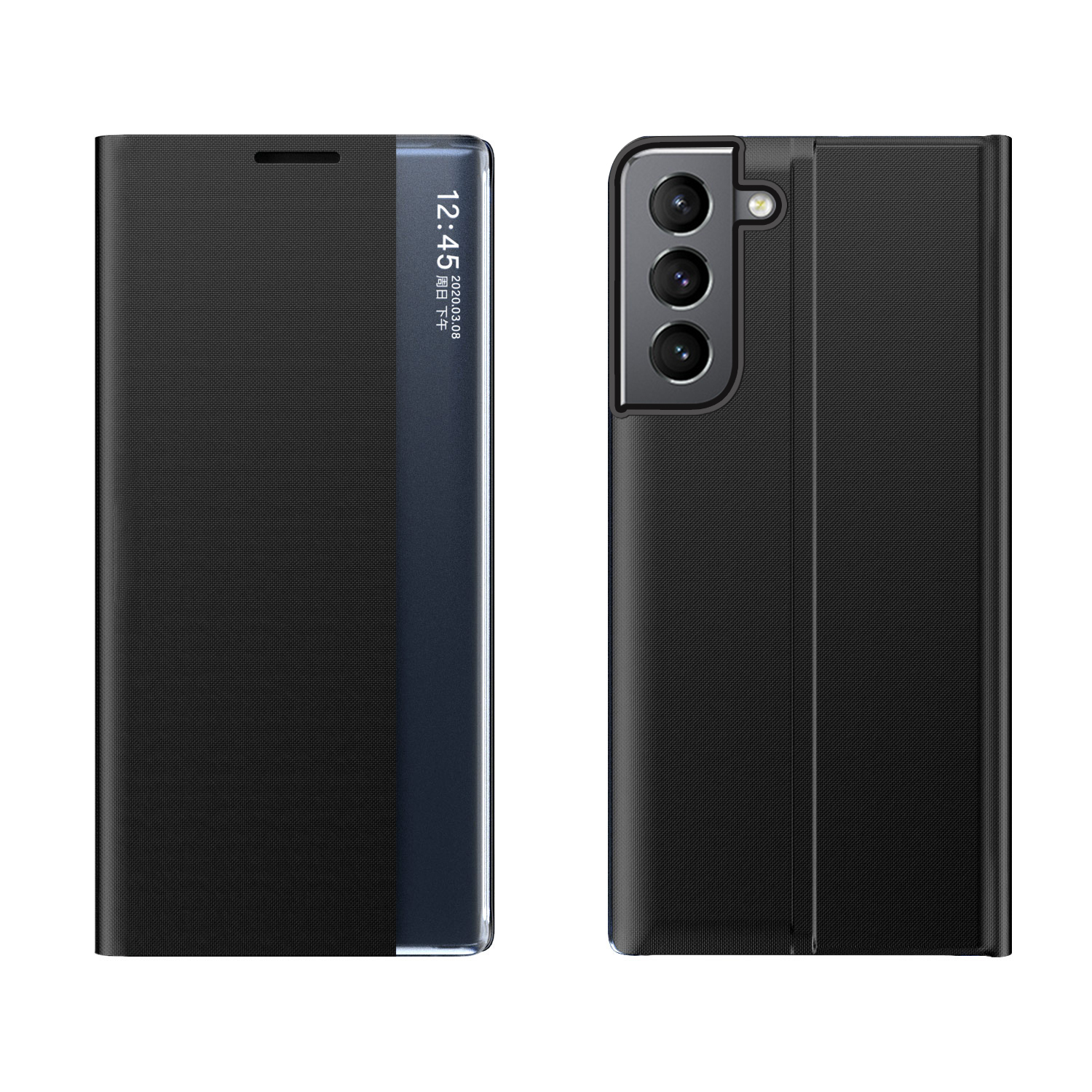 Jauns Sleep apvalks ar statīva funkciju Samsung Galaxy S22 + (S22 Plus) melns