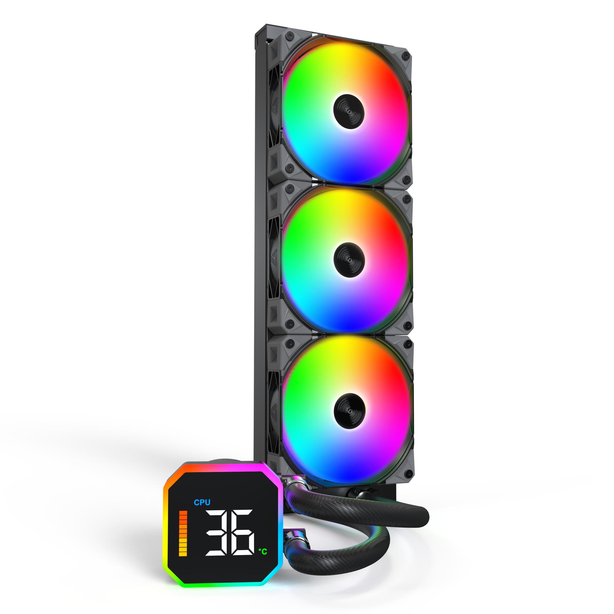 Montech Hyperflow Digital 360 procesora dzesētājs melns