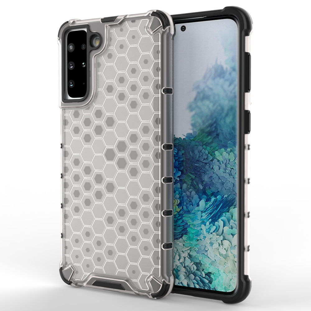 Šūnveida dizaina viedtālruņa apvalks bruņots pārsegs ar gēla rāmi Samsung Galaxy S22 + (S22 Plus) caurspīdīgs