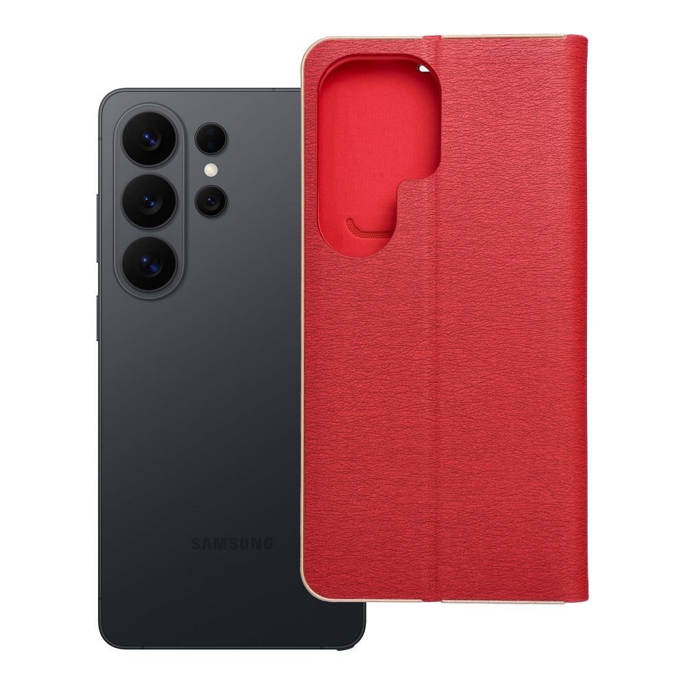 LUNA Book Gold viedtālruņa apvalks SAMSUNG S26 Ultra sarkans