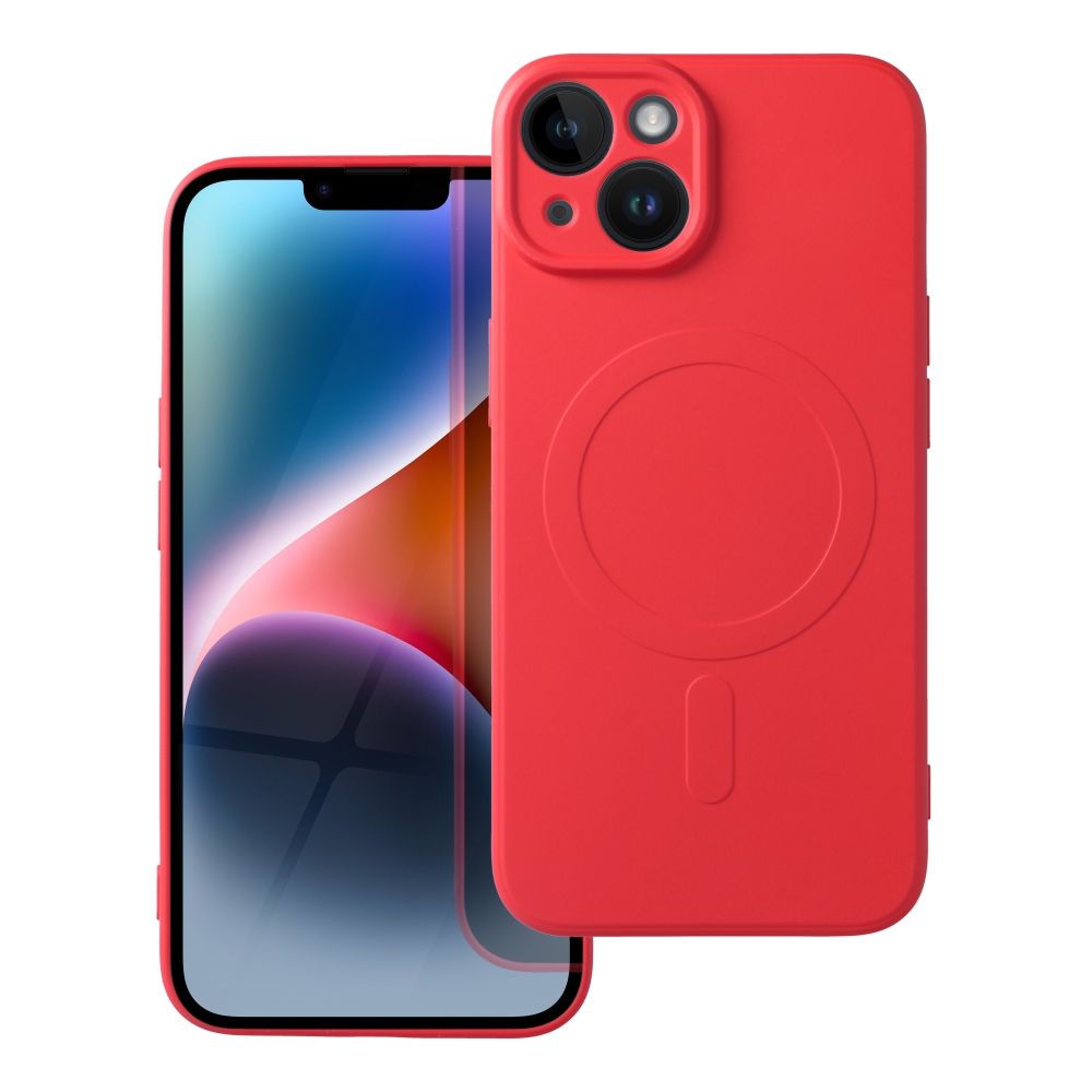 SILICONE MAG COVER viedtālruņa apvalks saderīgs ar MagSafe iPhone 14 sarkans