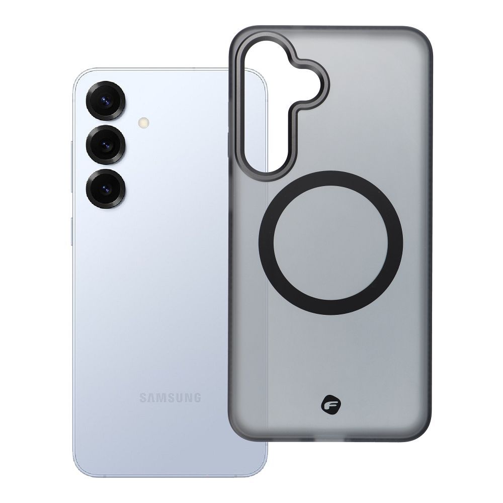 FORCELL F-PROTECT Leveli ar divu slāņu 4D tehnoloģiju, militārā nolaišanas pārbaude saderīgs ar MagSafe SAMSUNG S25 PLUS - dūmīgs melns