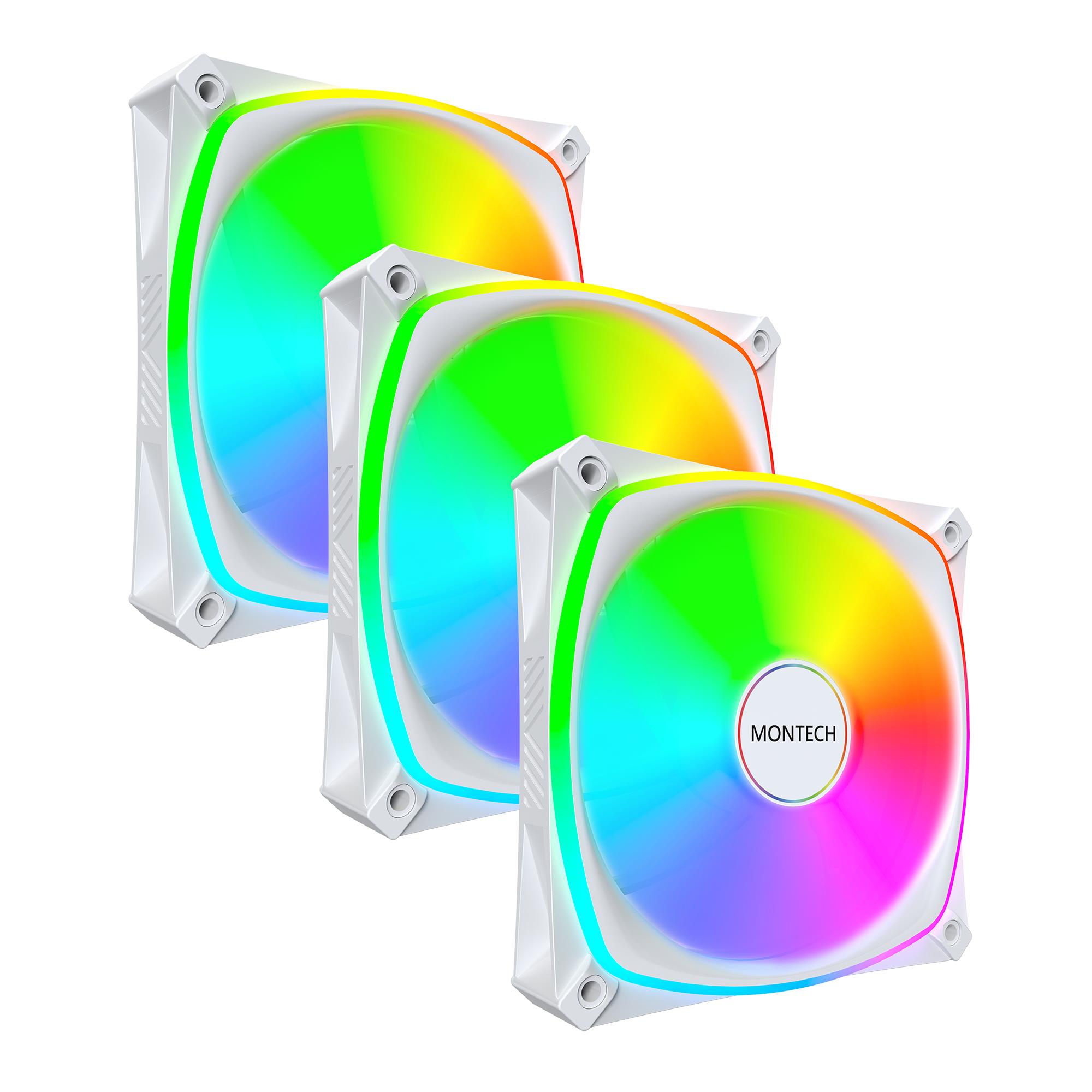 Korpusa ventilators 120mm Montech RX120 Pro balts 3gab