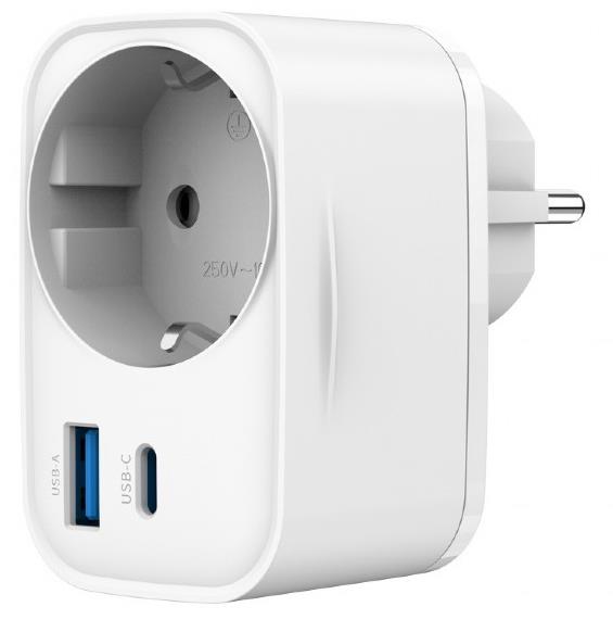 Universāls USB lādētājs 20W WHT/2P AC