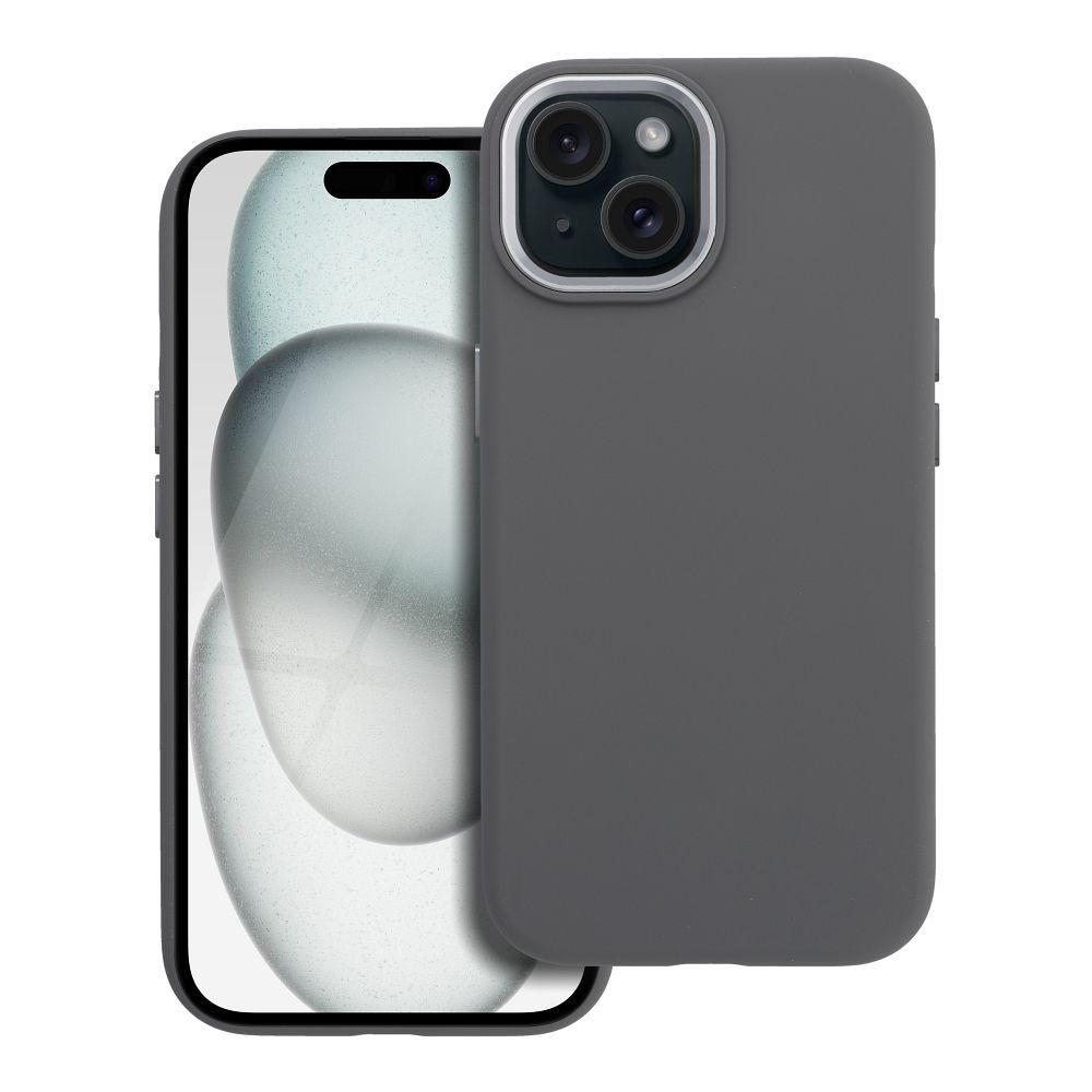 Maciņš priekš iPhone 15 Forcell F-Protect Frame Premium saderīgs ar Magsafe pelēks