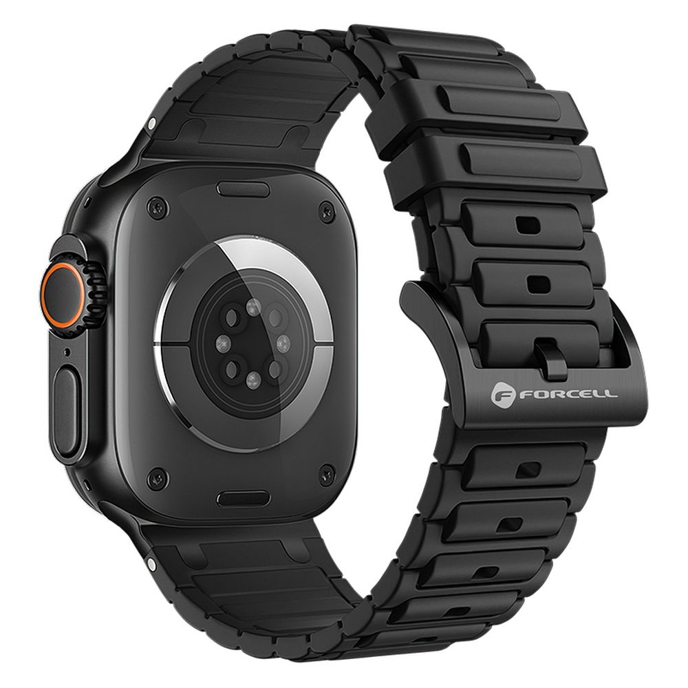 FORCELL F-DESIGN FA06 silikona siksniņa APPLE pulkstenim 38 / 40 / 41 mm melna
