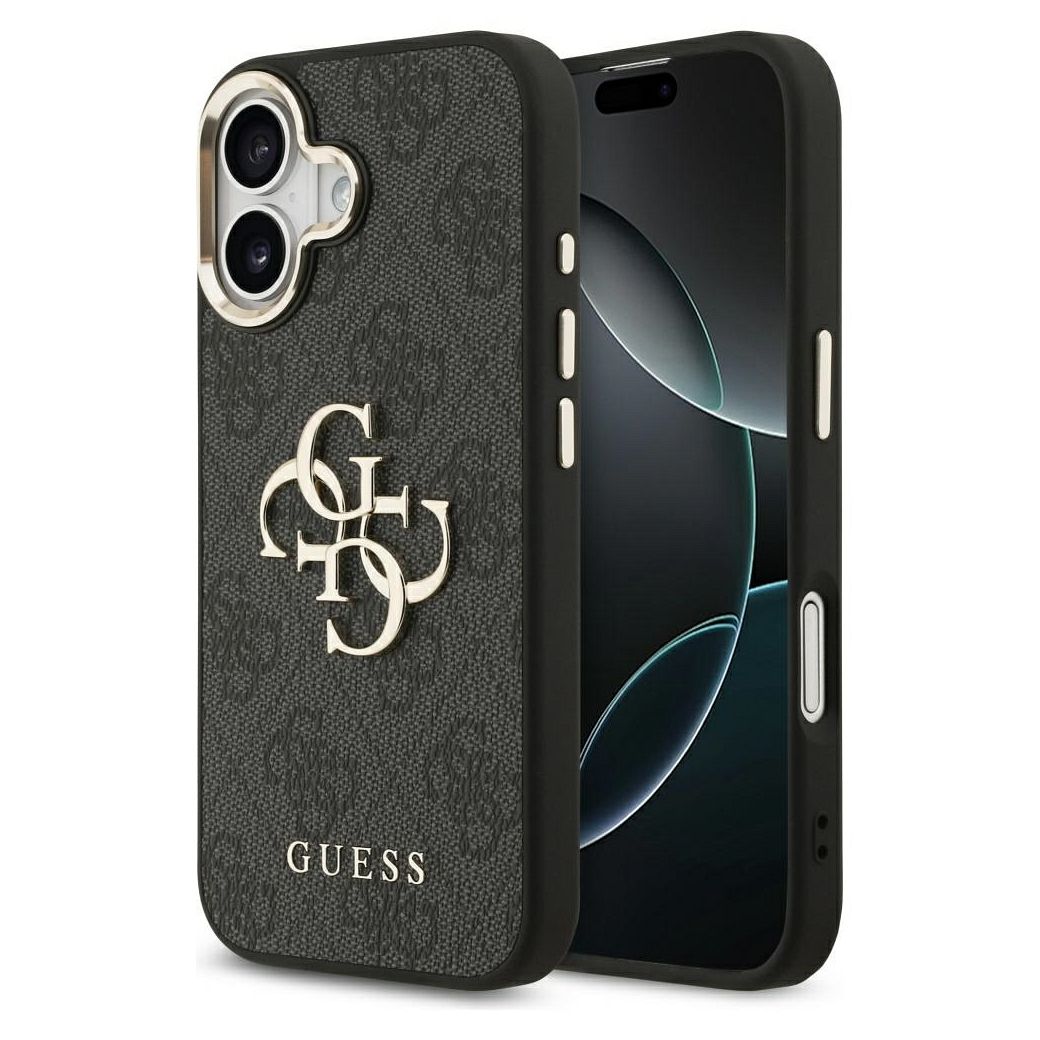 Guess 4G Big 4G Classic Logo viedtālruņa apvalks iPhone 17 - melns un zelta