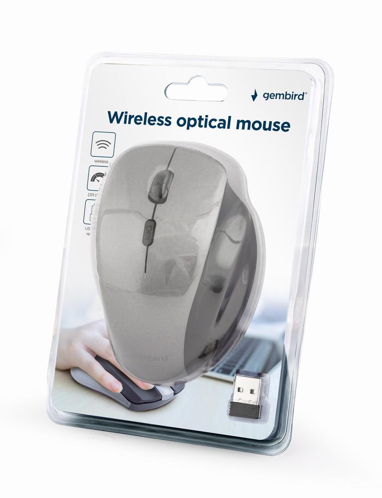 USB optiskā pele WRL melns/SP. pelēks