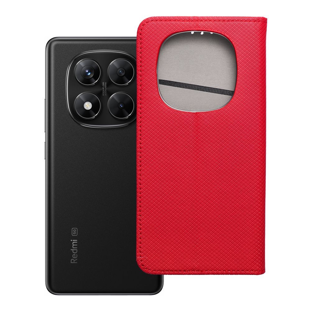 SMART CASE grāmatas tipa viedtālruņa apvalks XIAOMI Redmi Note 14 PRO 5G / 14 PRO PLUS 5G sarkans