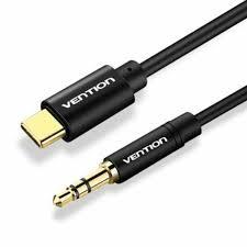Audio kabelis 3.5mm uz USB-C 1.5m melns Vention