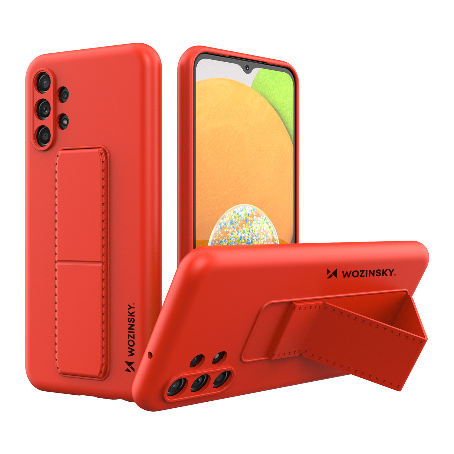 Wozinsky Kickstand Case silikona apvalks ar statīvu Samsung Galaxy A13 5G sarkans