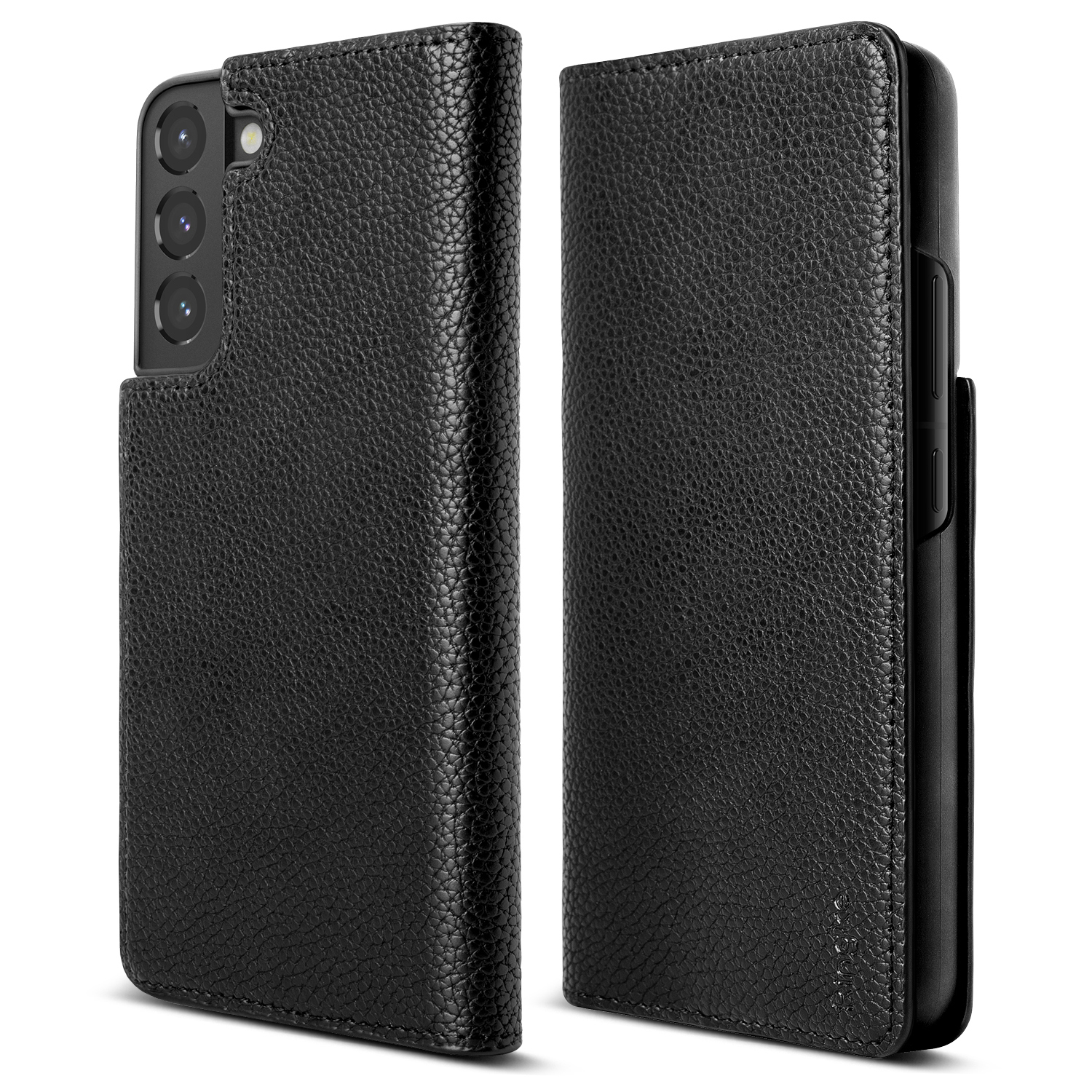 Ringke Folio Signature atverams ādas apvalks Samsung Galaxy S22 + (S22 Plus) melns (FSS118R262)