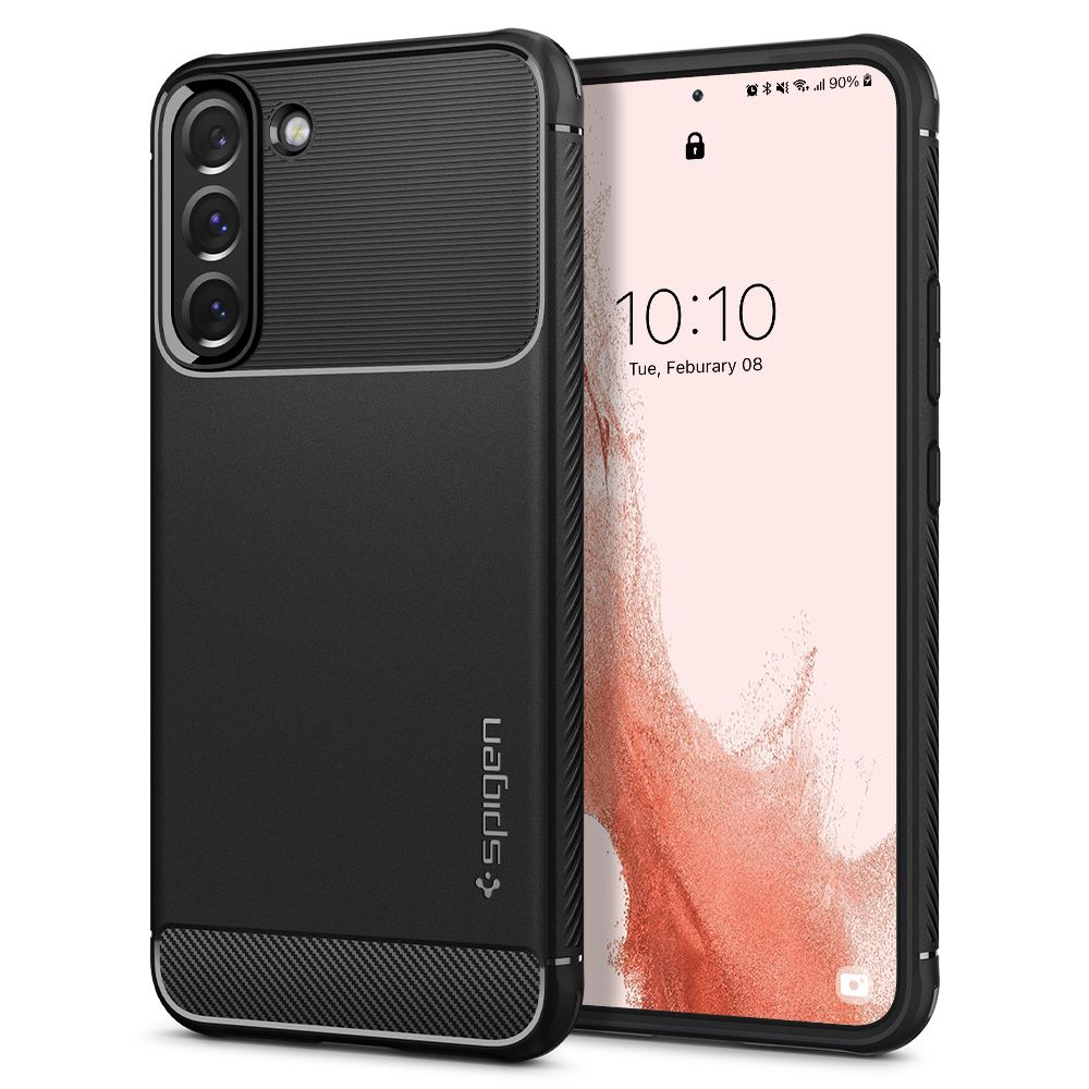 Spigen Rugged Armor viedtālruņa apvalks Samsung Galaxy S22 - Matēts melns