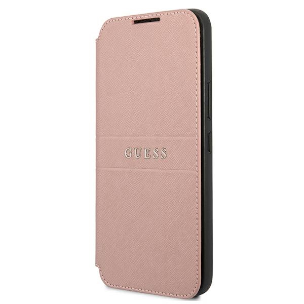 Viedtālruņa apvalks Guess GUBKS22MPSASBPI S22+ S906 rozā Saffiano Stripes