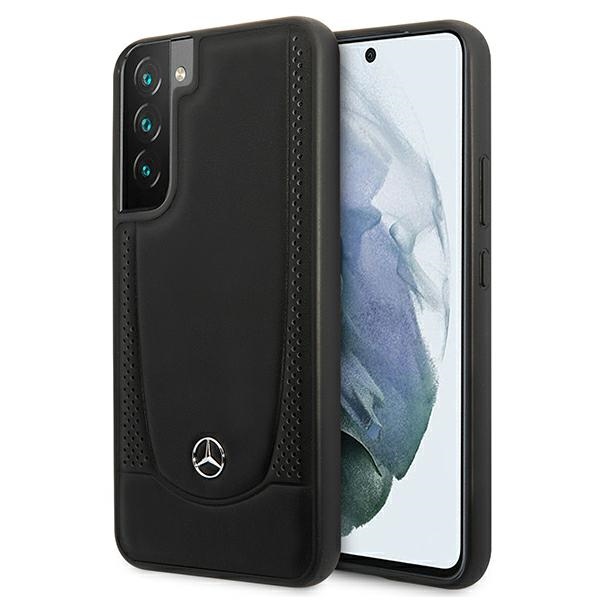 Mercedes ādas Urban Line viedtālruņa apvalks Samsung Galaxy S22+ - melns