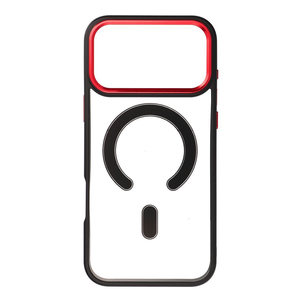 Чехол для iPhone 17 PRO MAX Color Edge Mag Cover совместимый с MagSafe чёрно-красный