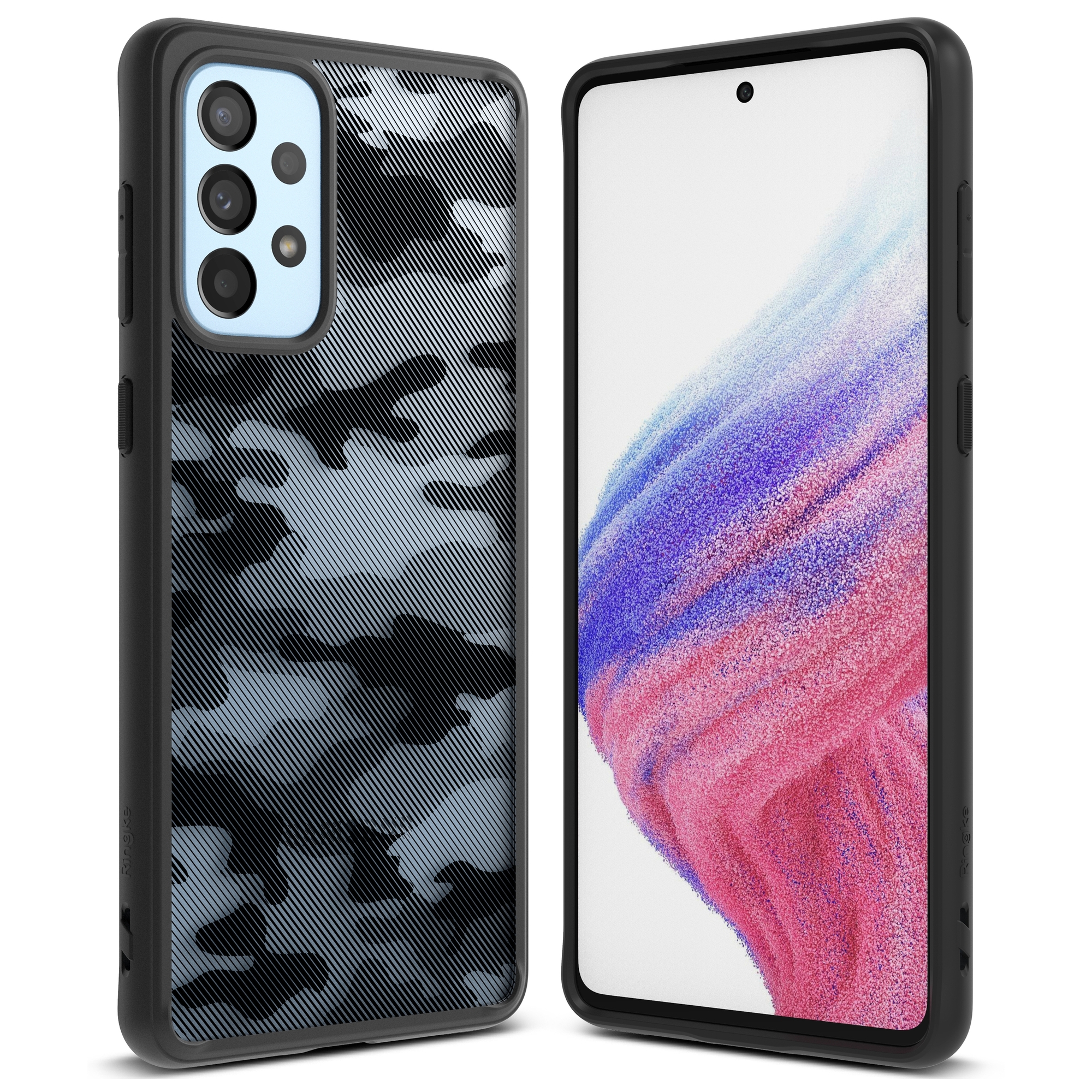 Ringke Fusion Matte TPU viedtālruņa apvalks ar rāmi Samsung Galaxy A73 melns