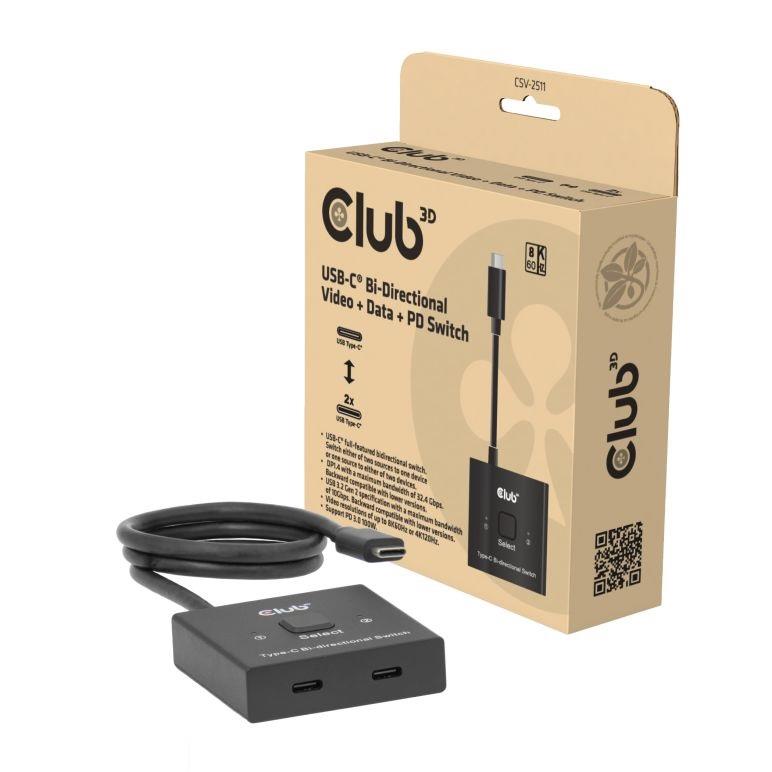 USB-C video slēdzis 2 portu CSV-2511 Club3D