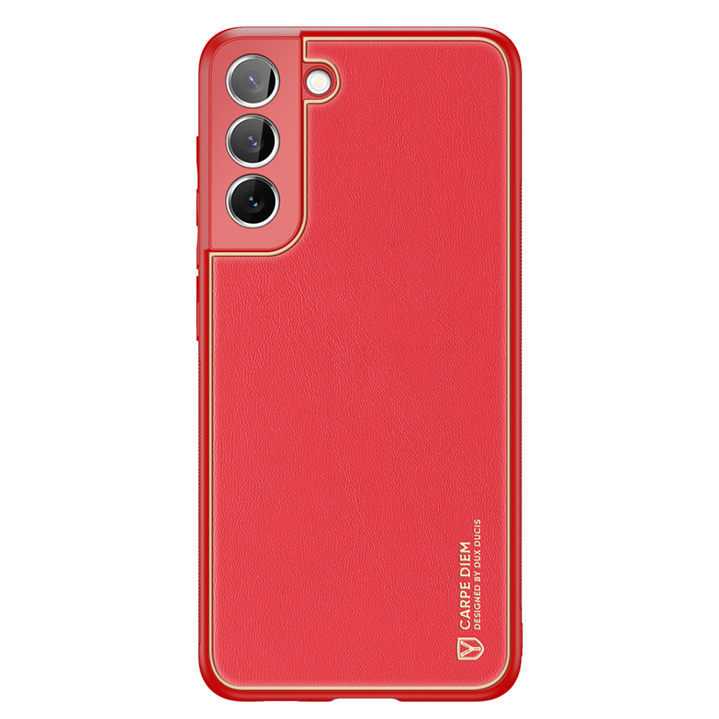 Dux Ducis Yolo elegants apvalks no ekoloģiskās ādas Samsung Galaxy S22 + (S22 Plus) sarkans