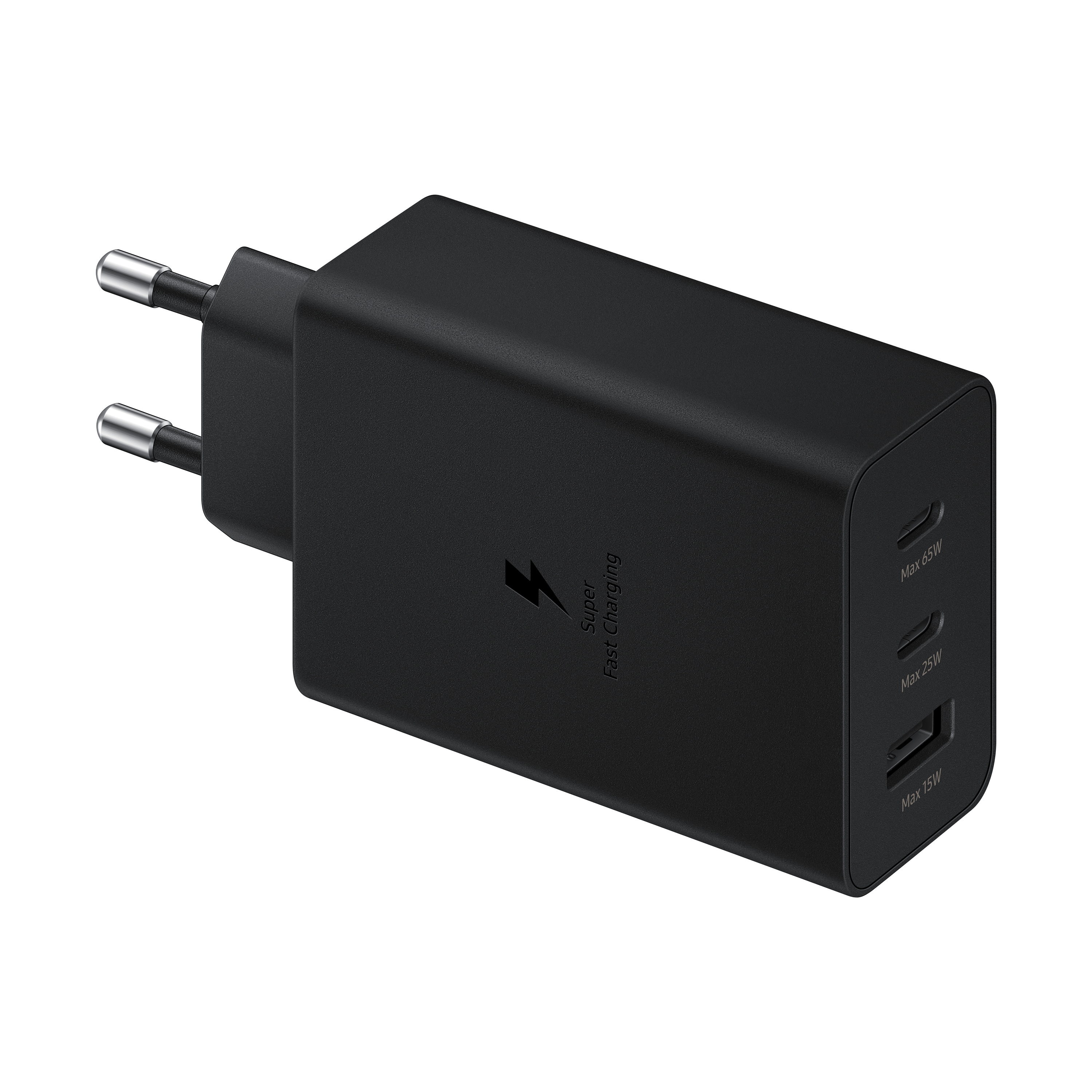 Зарядное устройство Samsung 2x USB Type C / USB PPS, Power Delivery PD 65W, QC 3.0, AFC, FCP чёрное (EP-T6530NBEGEU)