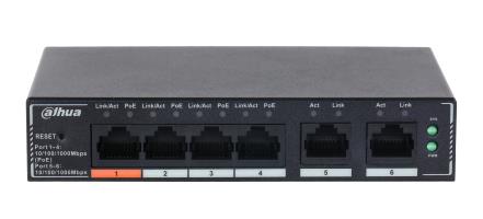 Komutators DAHUA DH-SG4006P 6 porti PoE 60W