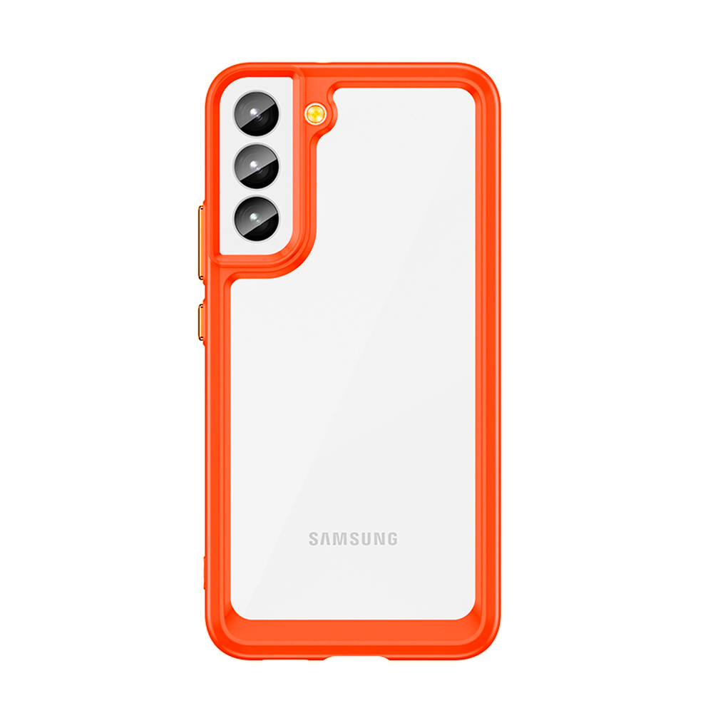 Outer Space viedtālruņa apvalks Samsung Galaxy S22 + (S22 Plus) cietais vāks ar gēla rāmi sarkana
