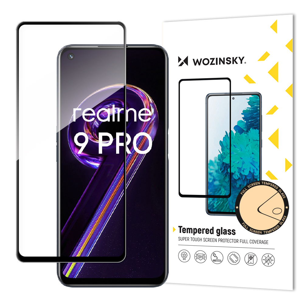 Wozinsky Закалённое стекло Full Glue Super Tough с рамкой Case Friendly для Realme 9 Pro чёрный