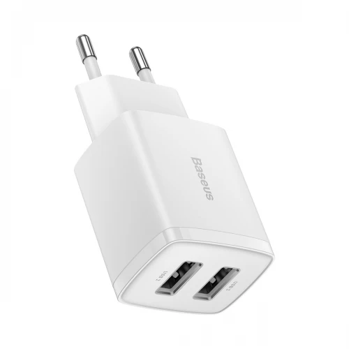 Lādētājs Baseus Compact balts 10.5W (2xUSB)