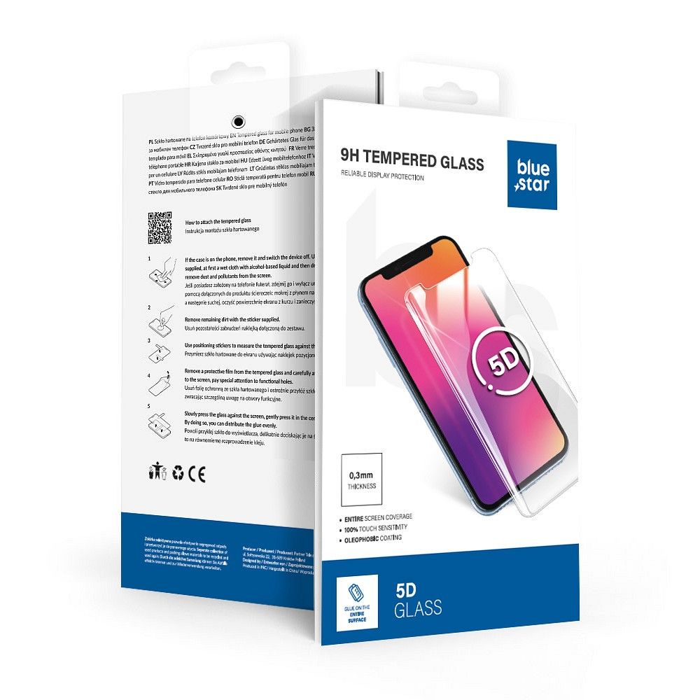 Rūdīts stikls Xiaomi Redmi Note 15 4G / Note 15 5G Blue Star 5D melns