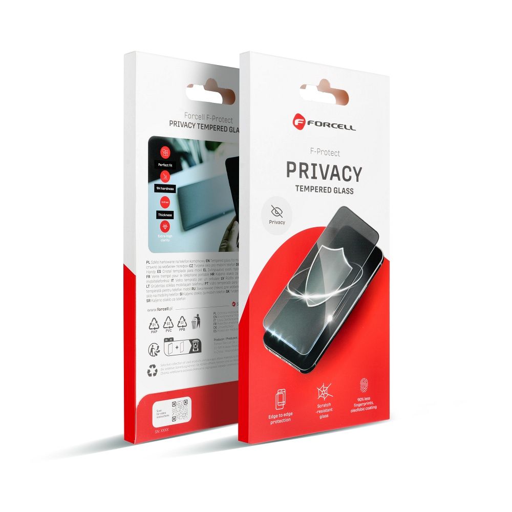 Forcell Privātuma aizsargstikls - iPhone 15 Pro melns