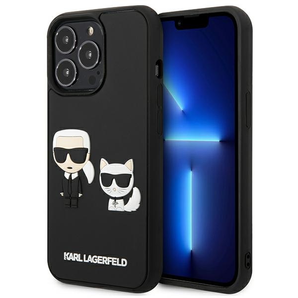 Karl Lagerfeld KLHCP13L3DRKCK iPhone 13 Pro / 13 6.1" melns cietais apvalks Karl&Choupette Ikonik 3D