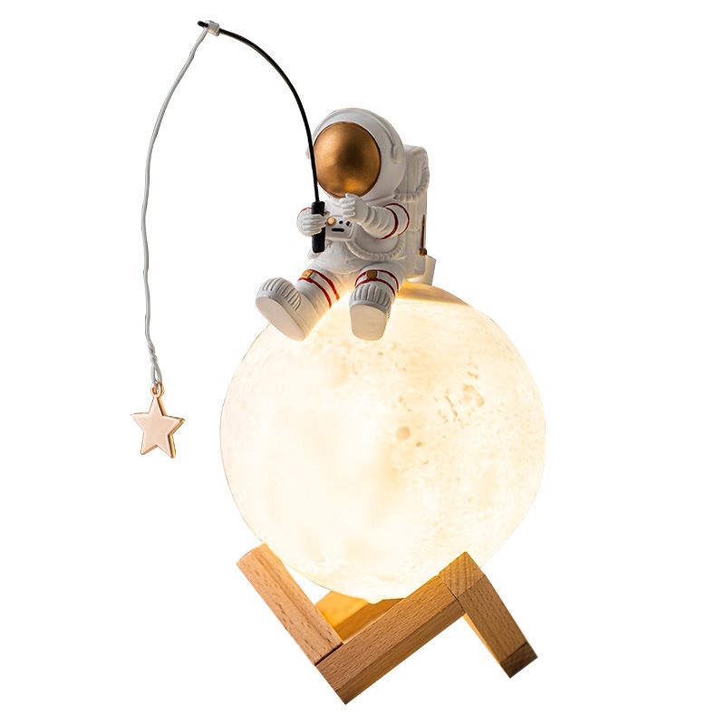 Mēness galda lampa / mitrinātājs ASTRONAUTS sēdošs Art Deco (modelis 5) AFSH