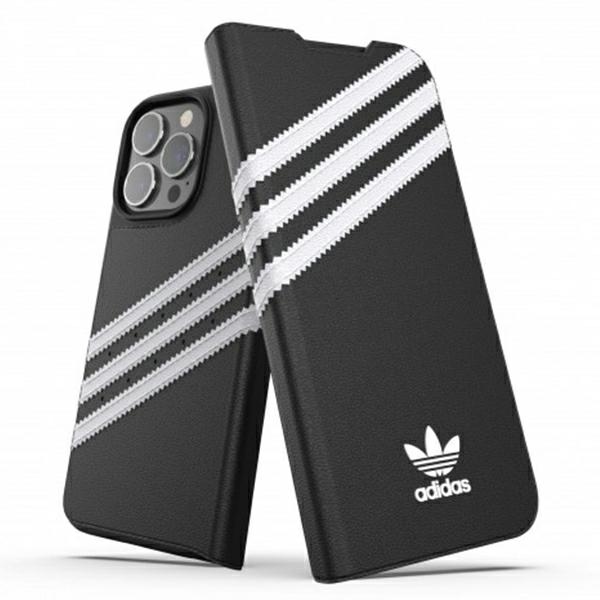 Adidas OR grāmatiņas tipa viedtālruņa apvalks PU iPhone 13 Pro / iPhone 13 – melns un balts