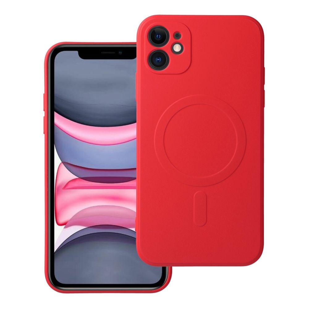 SILICONE MAG COVER viedtālruņa apvalks, saderīgs ar MagSafe, IPHONE 11 sarkans